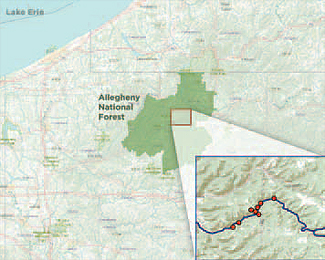 WPC identified eight locations in the Tionesta Creek watershed for
replacement of undersized culverts.