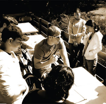 Students at work.