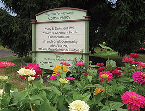 Garden at the Route 322
triangle in Meadville.